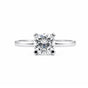 4.55 ct DEW White Moissanite Cushion Solitaire Ring - 18K Gold Vermeil on 925 Sterling Silver