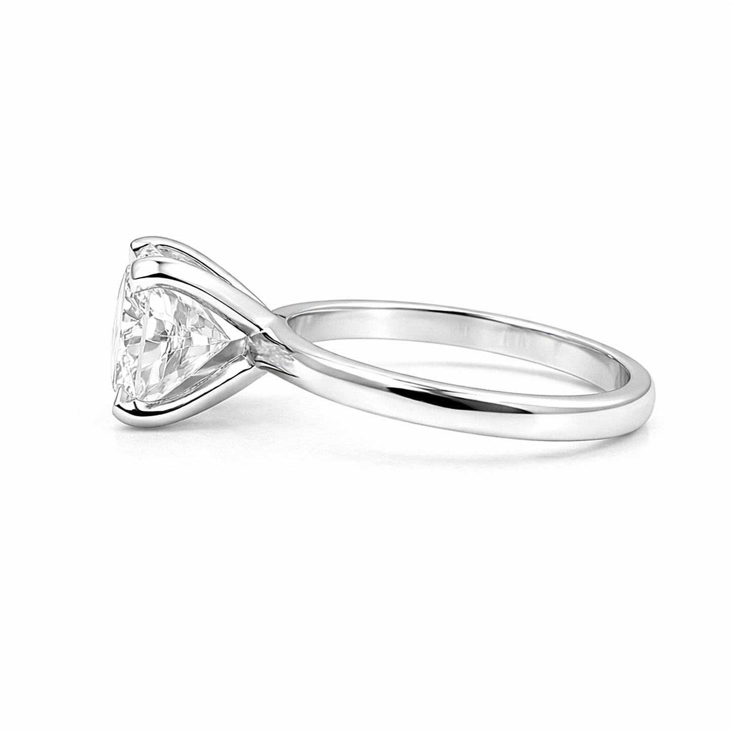4.55 ct DEW White Moissanite Cushion Solitaire Ring - 18K Gold Vermeil on 925 Sterling Silver
