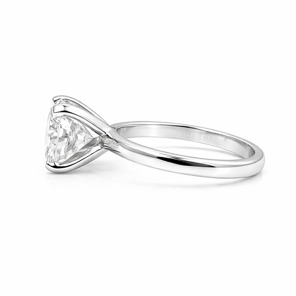 4.55 ct DEW White Moissanite Cushion Solitaire Ring - 18K Gold Vermeil on 925 Sterling Silver