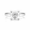 7.85 ct DEW White Moissanite Asscher Solitaire Ring - 18K Gold Vermeil on 925 Sterling Silver