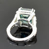 8.7ct DEW Blue Moissanite Asscher Solitaire Ring