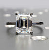 2.52 Ct Emerald Cut Certified F VS1 White Moissanite Ring For Lady 18K Gold Plated 18K Gold Plated