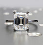 2.52 Ct Emerald Cut Certified F VS1 White Moissanite Ring For Lady 18K Gold Plated 18K Gold Plated