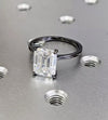 2.52 Ct Emerald Cut Certified F VS1 White Moissanite Ring For Lady 18K Gold Plated 18K Gold Plated