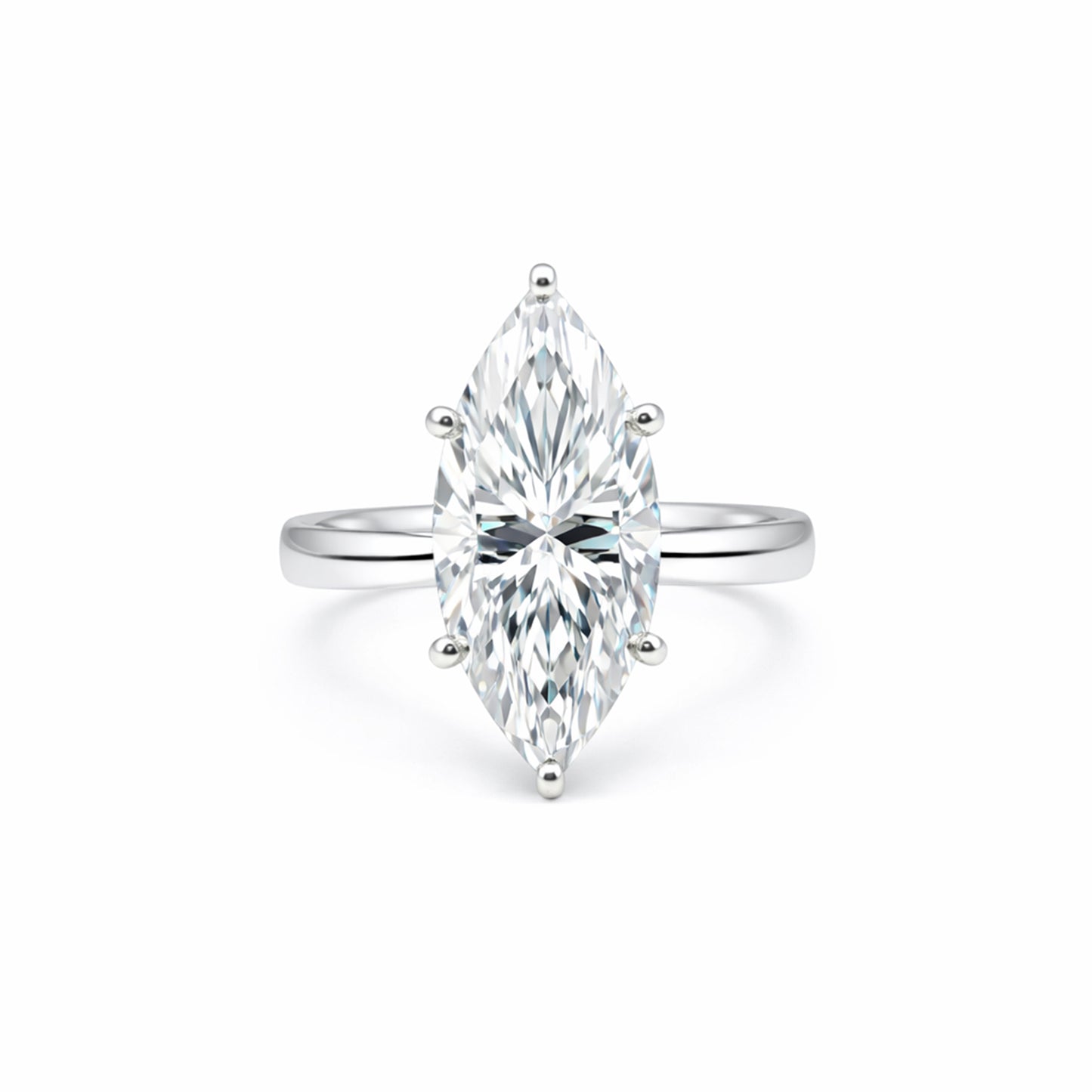 9 Ct Certified White Moissanite Solitaire Ring Valentine's Day Gift 18K Gold Plated