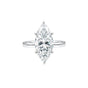 3.00 Ct Marquise Cut Lab Grown Diamond Ring — VS1 Clarity, 18k Gold Vermeil