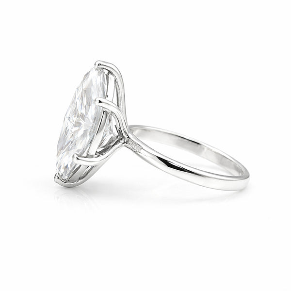 9 Ct Certified White Moissanite Solitaire Ring Valentine's Day Gift 18K Gold Plated