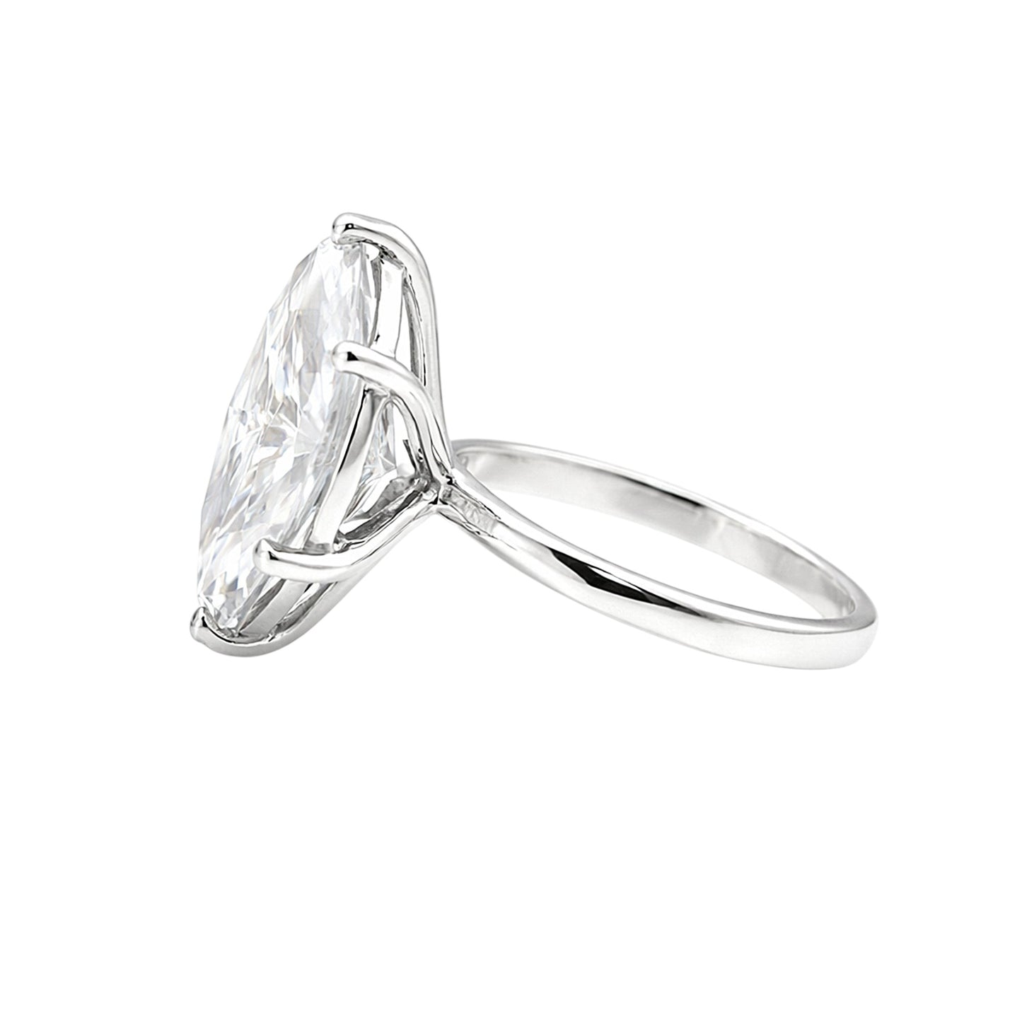 3.00 Ct Marquise Cut Lab Grown Diamond Ring — VS1 Clarity, 18k Gold Vermeil