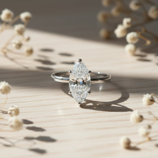 9 Ct Certified White Moissanite Solitaire Ring Valentine's Day Gift 18K Gold Plated