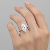 9 Ct Certified White Moissanite Solitaire Ring Valentine's Day Gift 18K Gold Plated
