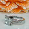 4.25 ct DEW White Moissanite Princess Solitaire Ring - 18K Gold Vermeil on 925 Sterling Silver
