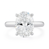 4.0 ct DEW White Moissanite Oval Solitaire Ring - 18K Gold Vermeil on 925 Sterling Silver