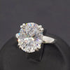 4.0 ct DEW White Moissanite Oval Solitaire Ring - 18K Gold Vermeil on 925 Sterling Silver