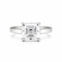 17.0 ct DEW White Moissanite Asscher Solitaire Ring - 18K Gold Vermeil on 925 Sterling Silver