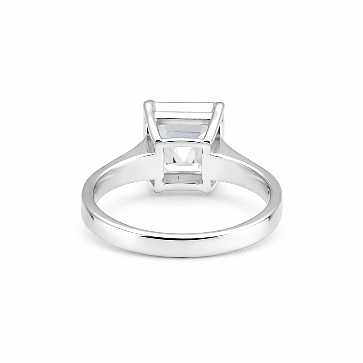 17.0 ct DEW White Moissanite Asscher Solitaire Ring - 18K Gold Vermeil on 925 Sterling Silver