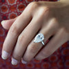 8.35 ct DEW White Moissanite Pear Solitaire Ring - 18K Gold Vermeil on 925 Sterling Silver