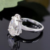 8.35 ct DEW White Moissanite Pear Solitaire Ring - 18K Gold Vermeil on 925 Sterling Silver