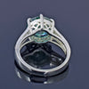 5.5ct DEW Blue Moissanite Round Solitaire Ring