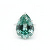 19.6 Ct Blue Moissanite Pear Solitaire Ring - 925 Sterling Silver Gold Vermeil