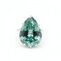 19.6 Ct Blue Moissanite Pear Solitaire Ring - 925 Sterling Silver Gold Vermeil