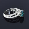2.90 ct DEW Certified Round Cut Blue Moissanite Solitaire Ring, Gold Vermeil Jewelry