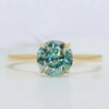 2.55 ct DEW Certified Blue Moissanite Ring – Birthday Gift for Her 18K Gold Plated Verm 18K Gold Plated