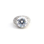 9.85 Ct Certified White Moissanite Ring In Gold Vermeil– Rare Wedding Gift Idea