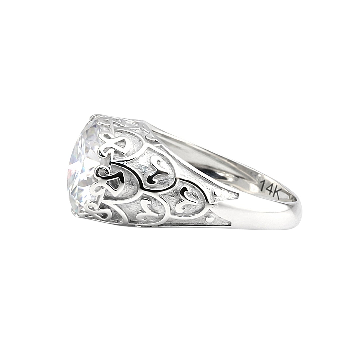 3.60 Ct Round Cut Lab Grown Diamond Ring — VS1 Clarity, 18k Gold Vermeil