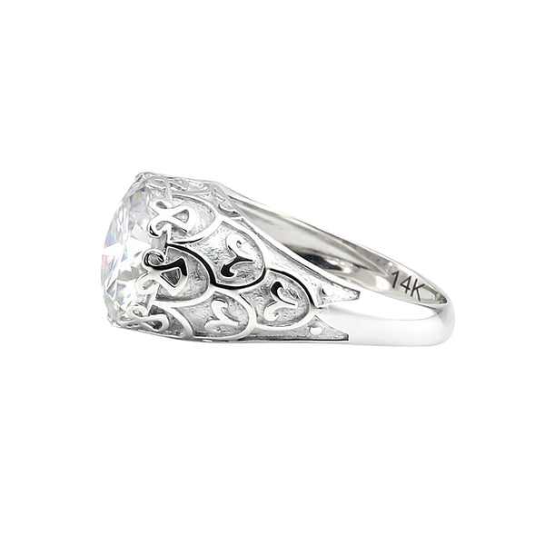 3.60 Ct Round Cut Lab Grown Diamond Ring — VS1 Clarity, 18k Gold Vermeil