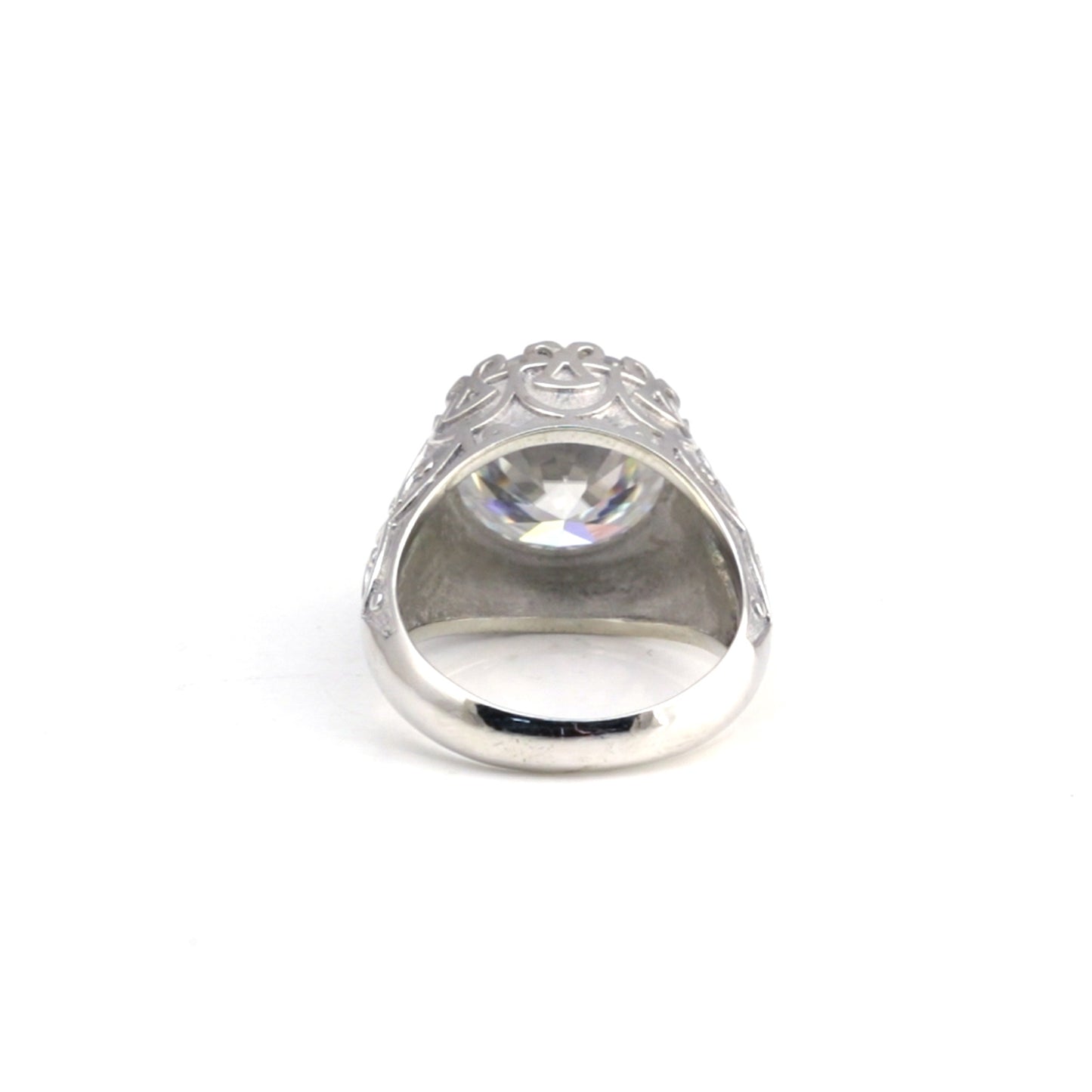 9.85 Ct Certified White Moissanite Ring In Gold Vermeil– Rare Wedding Gift Idea