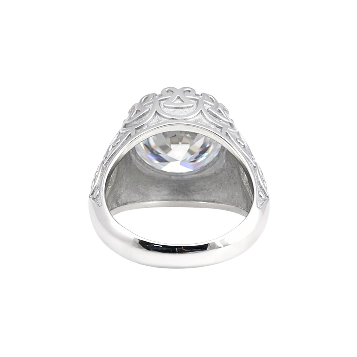 3.60 Ct Round Cut Lab Grown Diamond Ring — VS1 Clarity, 18k Gold Vermeil