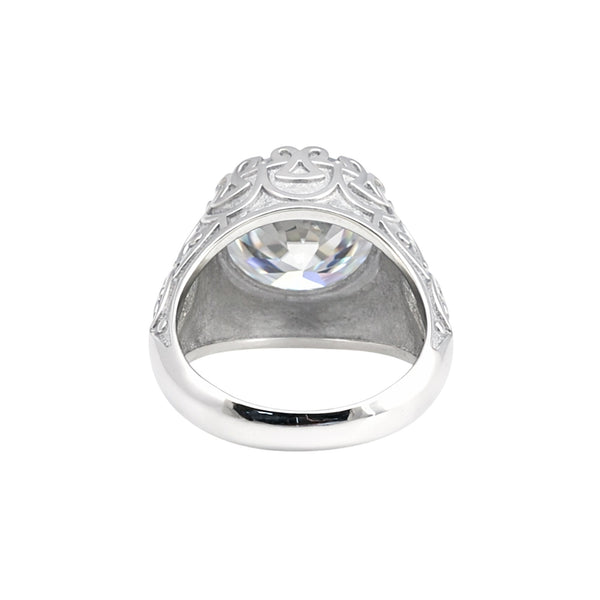 3.60 Ct Round Cut Lab Grown Diamond Ring — VS1 Clarity, 18k Gold Vermeil
