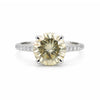 10.50 ct DEW Champagne Moissanite Ring in Prong Set Certified Stone 18K Gold Plated Ver 18K Gold Plated