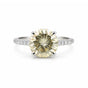 10.50 ct DEW Champagne Moissanite Ring in Prong Set Certified Stone 18K Gold Plated Ver 18K Gold Plated