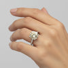 10.50 ct DEW Champagne Moissanite Ring in Prong Set Certified Stone 18K Gold Plated Ver 18K Gold Plated