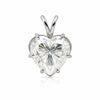 Certified 10 Ct White Heart Cut White Moissanite Pendant Gold Vermeil