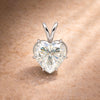 Certified 10 Ct White Heart Cut White Moissanite Pendant Gold Vermeil