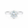 5.5 Ct White Moissanite Round Solitaire Ring - 925 Sterling Silver Gold Vermeil