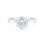 5.5 Ct White Moissanite Round Solitaire Ring - 925 Sterling Silver Gold Vermeil