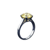 3.00 Ct Round Cut Champagne Lab Grown Diamond Ring — VS1 Clarity, 18k Gold Vermeil