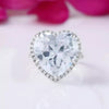 6.7 Ct White Moissanite Heart Solitaire Ring - 925 Sterling Silver Gold Vermeil