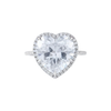 6.7 Ct White Moissanite Heart Solitaire Ring - 925 Sterling Silver Gold Vermeil