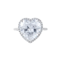 6.7 Ct White Moissanite Heart Solitaire Ring - 925 Sterling Silver Gold Vermeil