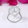 6.7 Ct White Moissanite Heart Solitaire Ring - 925 Sterling Silver Gold Vermeil