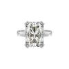 Top view of large emerald cut lab diamond showing step facets and VS1 clarity