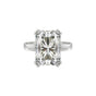 10.00 Ct Emerald Cut Lab Grown Diamond Ring — VS1 Clarity, 18k Gold Vermeil