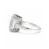Statement emerald cut lab diamond ring worn on hand, cocktail-ring scale
