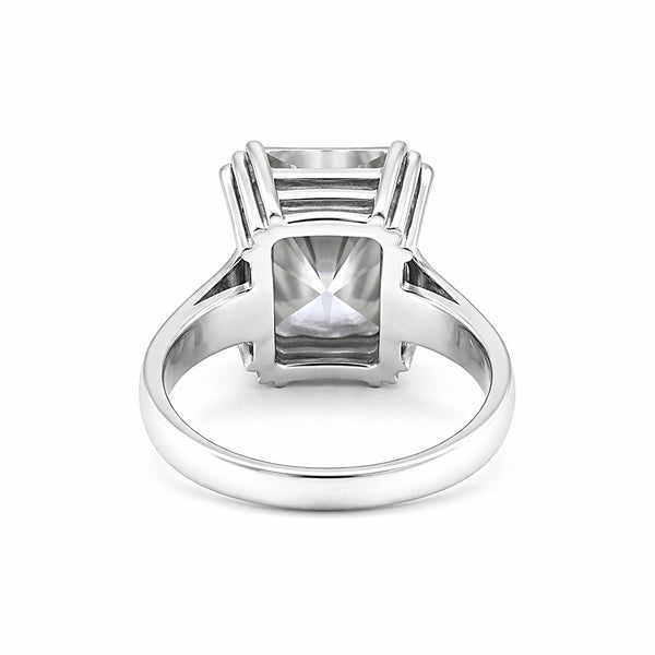 Close-up of emerald step cut showing pavilion depth and clean clarity