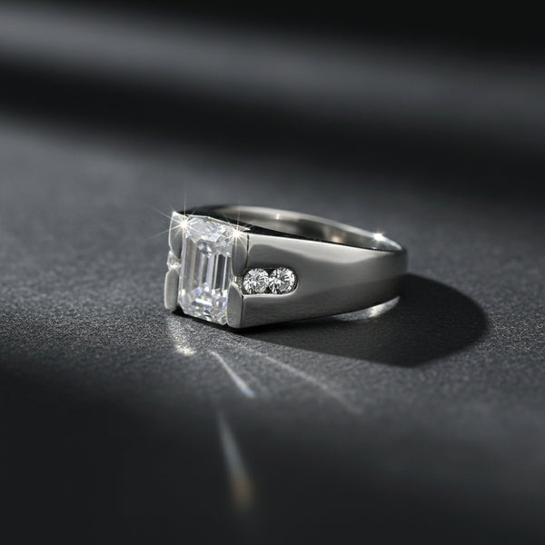 1.50 Ct Emerald Cut Lab Grown Diamond Ring — VS1 Clarity, 18k Gold Vermeil
