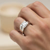10.50 ct DEW Off White Moissanite Men’s Ring Gift for Groom or Husband 18K Gold Plated 18K Gold Plated